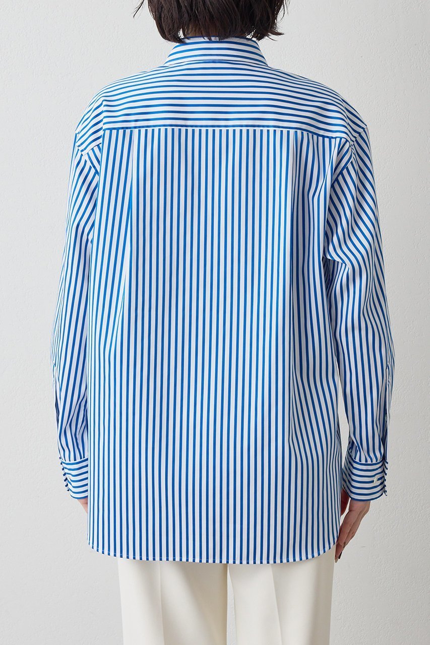 【ウィムガゼット/Whim Gazette】のストライプシャツ 人気、トレンドファッション・服の通販 founy(ファニー) 　ファッション　Fashion　レディースファッション　Fashion for Women　トップス・カットソー　Cut & Sew Tops　シャツ・ブラウス・オフィスカジュアル　Elegant Blouses & Button-Ups　2026年　2026　おすすめ　Recommended / Our Picks　なめらか　Smooth, Silky Texture　サテン　Satin, Glossy Fabric　スウェット / スエット　Sweatshirt, Sweatwear　ストライプ　Stripe, Striped Pattern　スリーブ　Sleeve, Long Sleeve / Short Sleeve　ポケット　Pocket, Pocket Detail　リラックス　Relax, Relaxed Fit　ロング　Long, Long-Length　エレガント 上品　Elegant　夏　Summer　春　Spring　S/S・春夏　SS, Spring/Summer, Warm Season　other-8|ID: prp329100004857892 ipo3291000000035876834