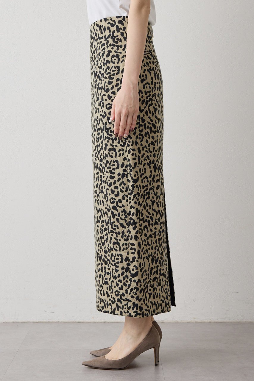 【ウィムガゼット/Whim Gazette】のリネンレオパードスカート 人気、トレンドファッション・服の通販 founy(ファニー) 　ファッション　Fashion　レディースファッション　Fashion for Women　スカート　Skirts　ロングスカート　Long Skirts / Maxi & Midi Skirts　タイトスカート　Pencil Skirt, Tight Skirt　リネン　Linen, Linen Fabric　レオパード　Leopard, Animal Print　ロング　Long, Long-Length　ワッシャー　Washer, Crinkled Finish　other-6|ID: prp329100004857894 ipo3291000000036146072