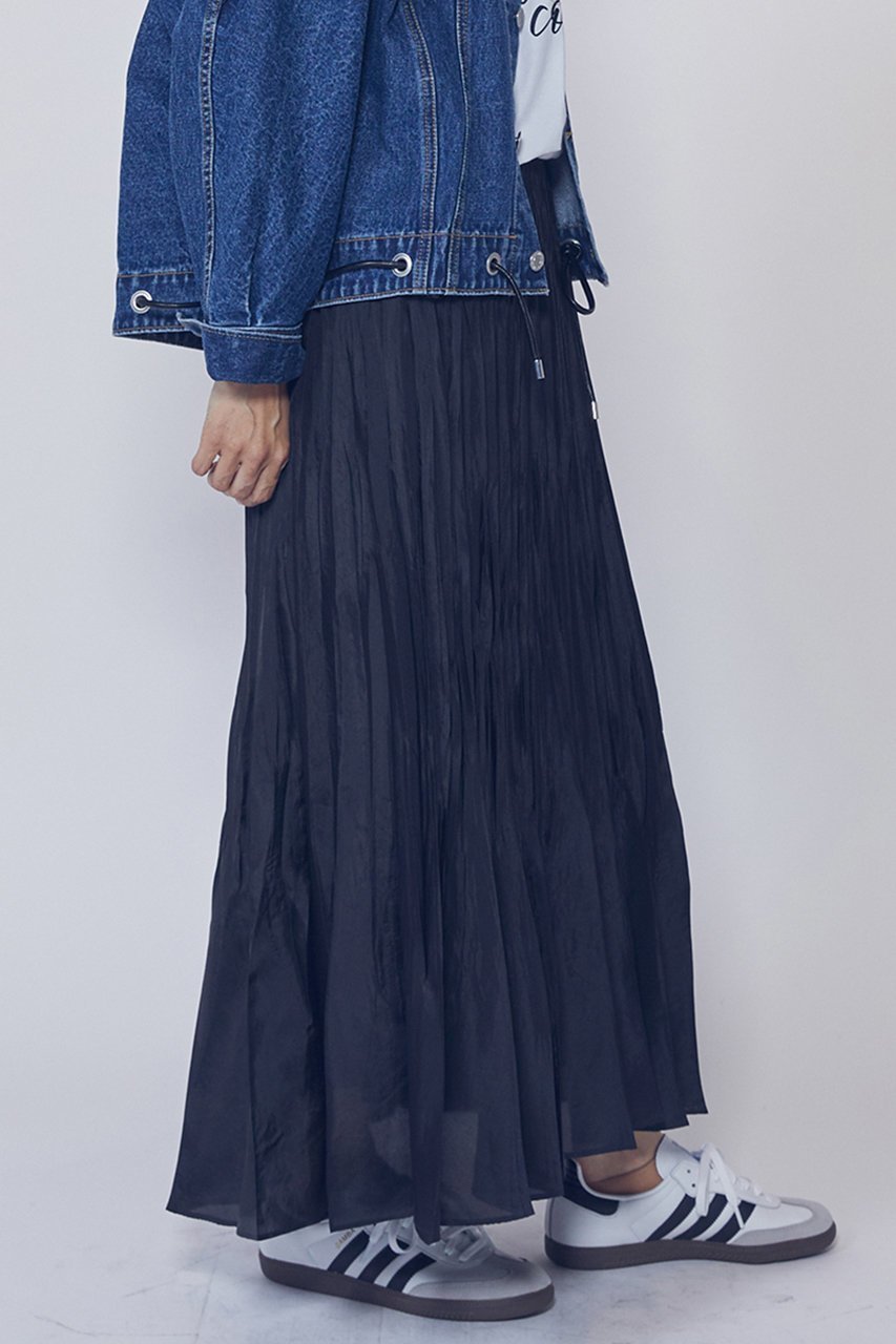 【プルミエ アロンディスモン/1er Arrondissement】のワッシャーサテンランダムプリーツスカート 人気、トレンドファッション・服の通販 founy(ファニー) 　ファッション　Fashion　レディースファッション　Fashion for Women　スカート　Skirts　プリーツスカート / 上品フェミニンスタイル　Pleated Skirts　ロングスカート　Long Skirts / Maxi & Midi Skirts　2026年　2026　サテン　Satin, Glossy Fabric　シルク　Silk, 100% Silk　プリーツ　Pleats, Pleated　ランダム　Random, Irregular　ロング　Long, Long-Length　ワッシャー　Washer, Crinkled Finish　夏　Summer　春　Spring　S/S・春夏　SS, Spring/Summer, Warm Season　other-4|ID: prp329100004857913 ipo3291000000035877025
