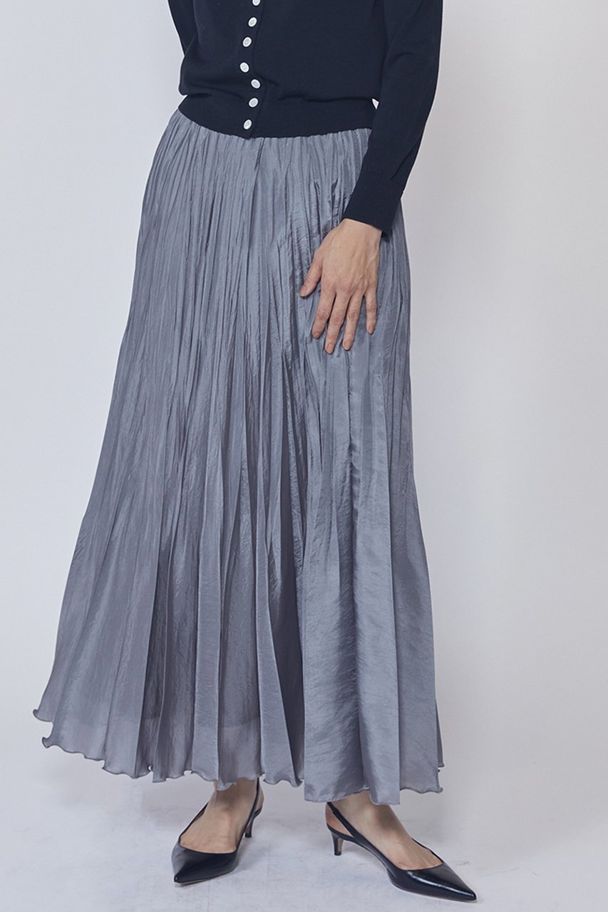 【プルミエ アロンディスモン/1er Arrondissement】のワッシャーサテンランダムプリーツスカート インテリア・キッズ・メンズ・レディースファッション・服の通販 founy(ファニー) ファッション Fashion レディースファッション Fashion for Women スカート Skirts プリーツスカート / 上品フェミニンスタイル Pleated Skirts ロングスカート Long Skirts / Maxi & Midi Skirts サテン Satin, Glossy Fabric シルク Silk, 100% Silk プリーツ Pleats, Pleated ランダム Random, Irregular ロング Long, Long-Length ワッシャー Washer, Crinkled Finish 春 Spring グレー|ID: prp329100004857913 ipo3291000000036146230