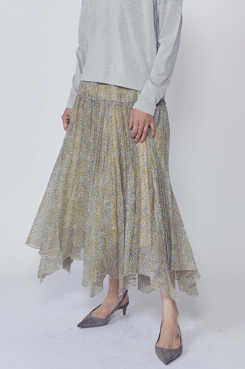 【プルミエ アロンディスモン/1er Arrondissement】のハミングバードプリントプリーツスカート 人気、トレンドファッション・服の通販 founy(ファニー) 　ファッション　Fashion　レディースファッション　Fashion for Women　スカート　Skirts　プリーツスカート / 上品フェミニンスタイル　Pleated Skirts　ロングスカート　Long Skirts / Maxi & Midi Skirts　2026年　2026　イレギュラーヘム　Irregular Hem　オーガンジー　Organza Fabric　プリント　Print, Printed Pattern　プリーツ　Pleats, Pleated　ロング　Long, Long-Length　夏　Summer　春　Spring　S/S・春夏　SS, Spring/Summer, Warm Season　other-3|ID: prp329100004857914 ipo3291000000035877030