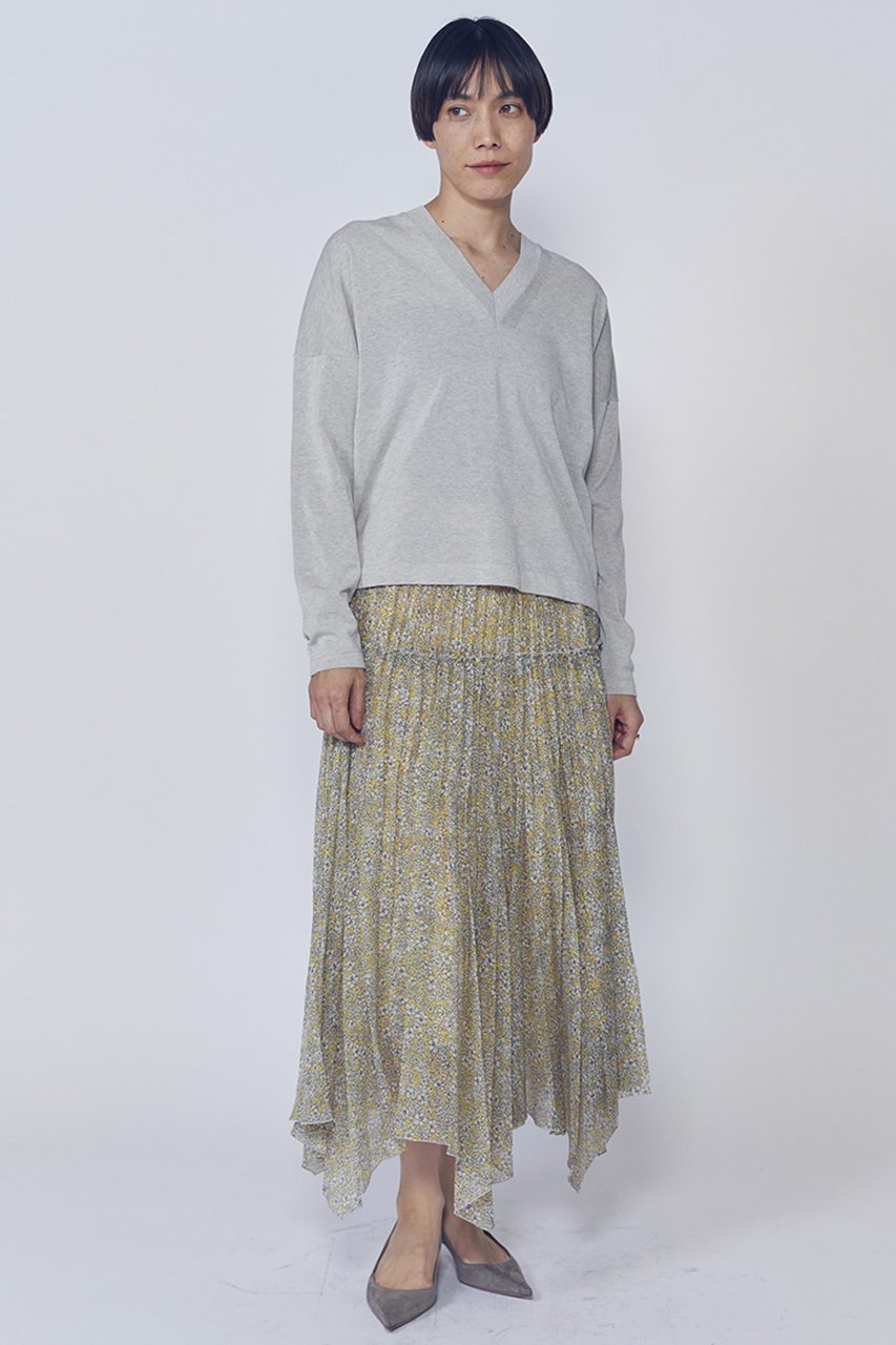 【プルミエ アロンディスモン/1er Arrondissement】のハミングバードプリントプリーツスカート 人気、トレンドファッション・服の通販 founy(ファニー) 　ファッション　Fashion　レディースファッション　Fashion for Women　スカート　Skirts　プリーツスカート / 上品フェミニンスタイル　Pleated Skirts　ロングスカート　Long Skirts / Maxi & Midi Skirts　イレギュラーヘム　Irregular Hem　オーガンジー　Organza Fabric　プリント　Print, Printed Pattern　プリーツ　Pleats, Pleated　ロング　Long, Long-Length　other-2|ID: prp329100004857914 ipo3291000000036146243