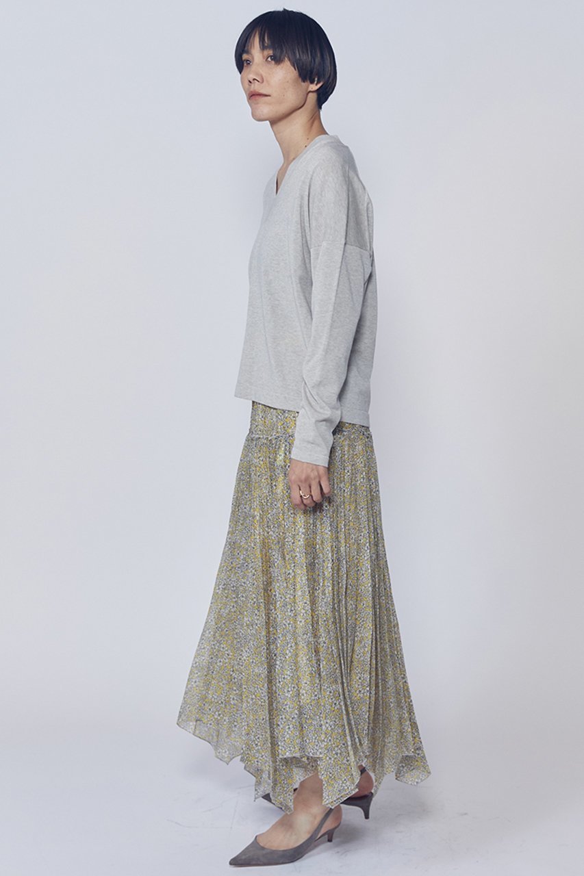 【プルミエ アロンディスモン/1er Arrondissement】のハミングバードプリントプリーツスカート 人気、トレンドファッション・服の通販 founy(ファニー) 　ファッション　Fashion　レディースファッション　Fashion for Women　スカート　Skirts　プリーツスカート / 上品フェミニンスタイル　Pleated Skirts　ロングスカート　Long Skirts / Maxi & Midi Skirts　イレギュラーヘム　Irregular Hem　オーガンジー　Organza Fabric　プリント　Print, Printed Pattern　プリーツ　Pleats, Pleated　ロング　Long, Long-Length　other-4|ID: prp329100004857914 ipo3291000000036146245