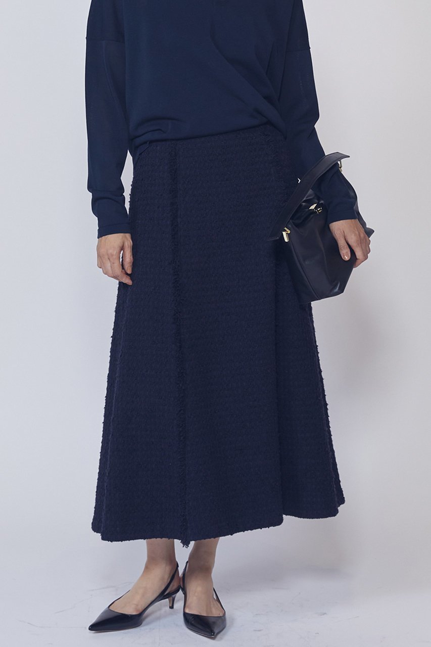 【プルミエ アロンディスモン/1er Arrondissement】のリングツイードフレアスカート インテリア・キッズ・メンズ・レディースファッション・服の通販 founy(ファニー) ファッション Fashion レディースファッション Fashion for Women スカート Skirts Aライン・フレアスカート A-Line & Flared Skirts ロングスカート Long Skirts / Maxi & Midi Skirts 2026年 2026 ツイード Twill, Twill Weave フリンジ Fringe, Tassel フレア Flare, Flared リラックス Relax, Relaxed Fit ロング Long, Long-Length エレガント 上品 Elegant 夏 Summer 春 Spring S/S・春夏 SS, Spring/Summer, Warm Season ネイビー|ID: prp329100004857915 ipo3291000000035877036