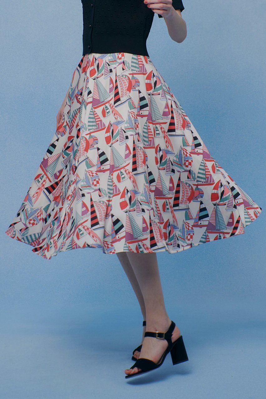 【アルアバイル/allureville】の【LOULOU WILLOUGHBY】RATTIマリーナプリントフレアスカート 人気、トレンドファッション・服の通販 founy(ファニー) 　ファッション　Fashion　レディースファッション　Fashion for Women　スカート　Skirts　Aライン・フレアスカート　A-Line & Flared Skirts　エレガント 上品　Elegant　ドット　Polka Dot, Dot Pattern　フレア　Flare, Flared　プリント　Print, Printed Pattern　モチーフ　Motif, Design Theme　ラップ　Wrap, Wrap Design　other-4|ID: prp329100004857918 ipo3291000000035984000