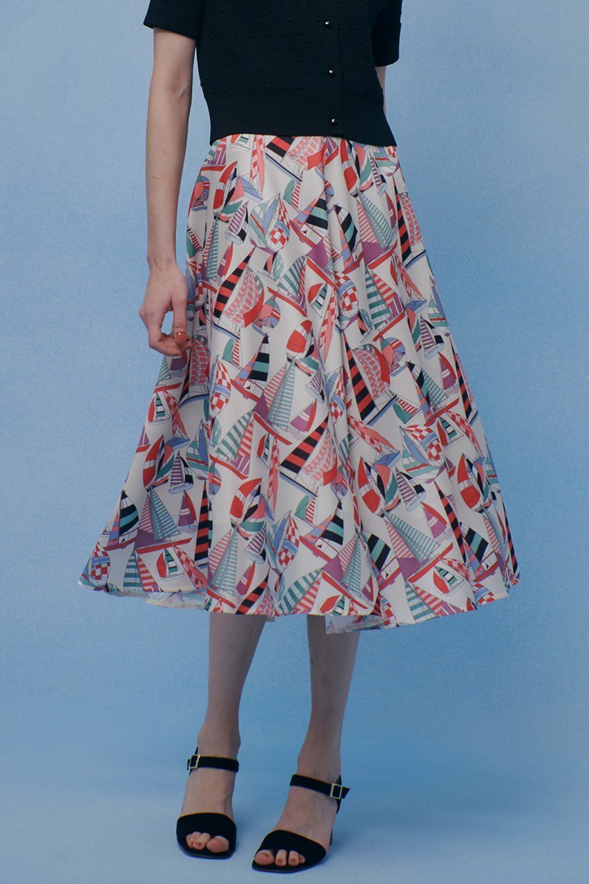 【アルアバイル/allureville】の【LOULOU WILLOUGHBY】RATTIマリーナプリントフレアスカート 人気、トレンドファッション・服の通販 founy(ファニー) 　ファッション　Fashion　レディースファッション　Fashion for Women　スカート　Skirts　Aライン・フレアスカート　A-Line & Flared Skirts　エレガント 上品　Elegant　ドット　Polka Dot, Dot Pattern　フレア　Flare, Flared　プリント　Print, Printed Pattern　モチーフ　Motif, Design Theme　ラップ　Wrap, Wrap Design　other-7|ID: prp329100004857918 ipo3291000000035984003