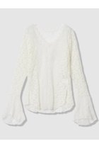 【アルアバイル/allureville】の【LOULOU WILLOUGHBY】ベルスリーブレースプルオーバー 人気、トレンドファッション・服の通販 founy(ファニー) ファッション Fashion レディースファッション Fashion for Women トップス・カットソー Cut & Sew Tops シャツ・ブラウス・オフィスカジュアル Elegant Blouses & Button-Ups ロングTシャツ・Tシャツ Longline T-Shirts & Tees カジュアルプルオーバー・ニットトップス Pullovers & Knit Tops / Casual Pullovers カットソー・ベーシックTシャツ Cut-and-Sewn Tops / Stretch Tees & Basics 2026年 2026 スリーブ Sleeve, Long Sleeve / Short Sleeve フレア Flare, Flared レース Lace, Lace Fabric ロング Long, Long-Length エレガント 上品 Elegant 夏 Summer 春 Spring S/S・春夏 SS, Spring/Summer, Warm Season thumbnail オフホワイト|ID: prp329100004857921 ipo3291000000035877085