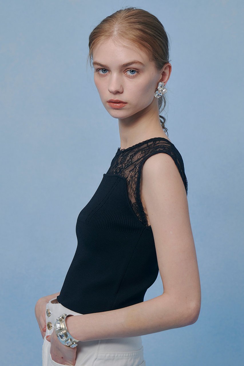 【アルアバイル/allureville】の【LOULOU WILLOUGHBY】レーシィビスチェプルオーバー 人気、トレンドファッション・服の通販 founy(ファニー) 　ファッション　Fashion　レディースファッション　Fashion for Women　トップス・カットソー　Cut & Sew Tops　ニット　Knit Tops & Sweaters　カジュアルプルオーバー・ニットトップス　Pullovers & Knit Tops / Casual Pullovers　ビスチェ　Bustiers & Corset Tops / Layered Bustier Style　2026年　2026　インナー　Innerwear　ジャケット　Jacket, Outerwear　デコルテ　Décolleté, Neckline　レース　Lace, Lace Fabric　夏　Summer　春　Spring　S/S・春夏　SS, Spring/Summer, Warm Season　other-4|ID: prp329100004857922 ipo3291000000035877099