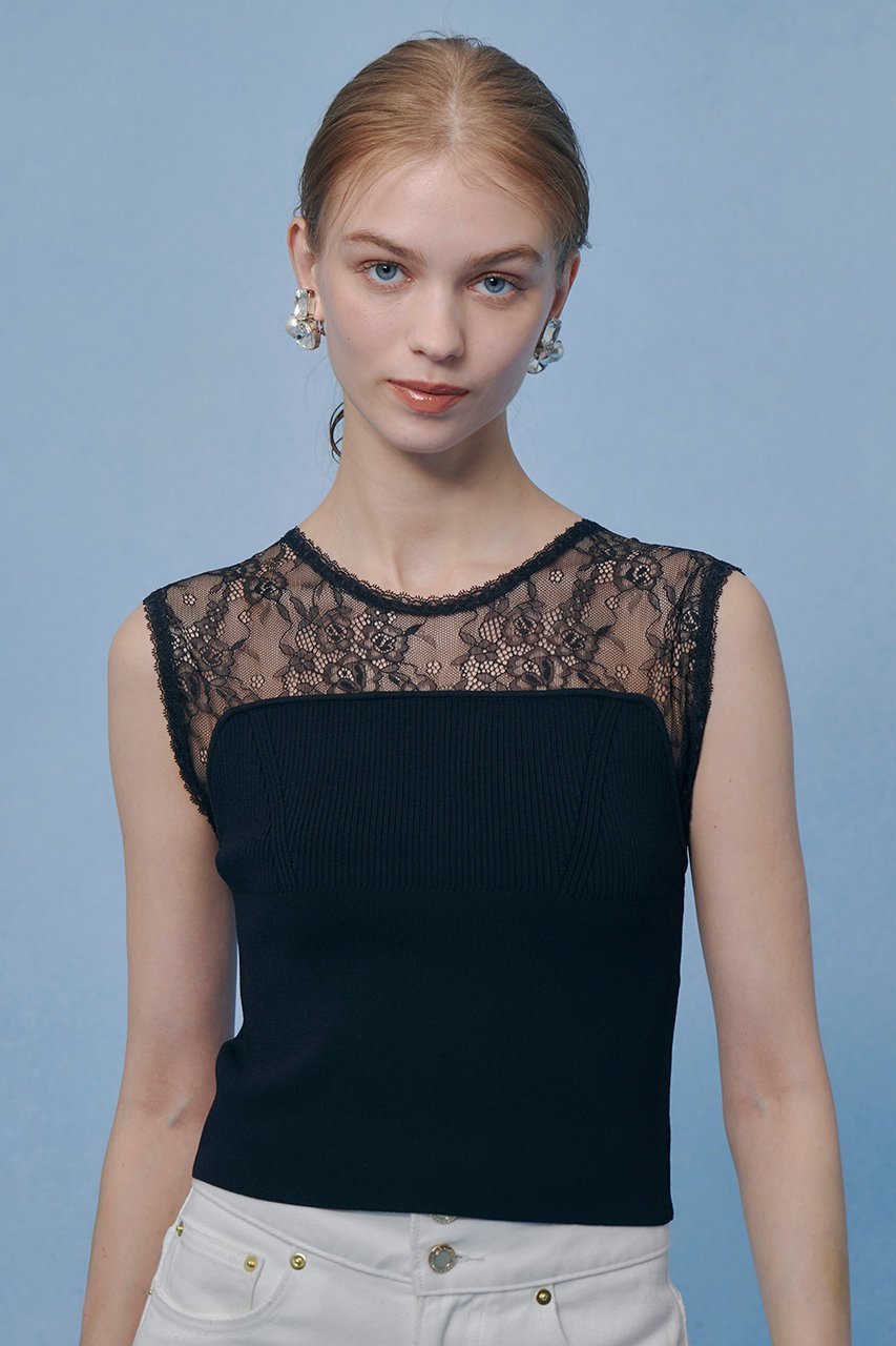 【アルアバイル/allureville】の【LOULOU WILLOUGHBY】レーシィビスチェプルオーバー 人気、トレンドファッション・服の通販 founy(ファニー) 　ファッション　Fashion　レディースファッション　Fashion for Women　トップス・カットソー　Cut & Sew Tops　ニット　Knit Tops & Sweaters　カジュアルプルオーバー・ニットトップス　Pullovers & Knit Tops / Casual Pullovers　ビスチェ　Bustiers & Corset Tops / Layered Bustier Style　2026年　2026　インナー　Innerwear　ジャケット　Jacket, Outerwear　デコルテ　Décolleté, Neckline　レース　Lace, Lace Fabric　夏　Summer　春　Spring　S/S・春夏　SS, Spring/Summer, Warm Season　other-6|ID: prp329100004857922 ipo3291000000035877101