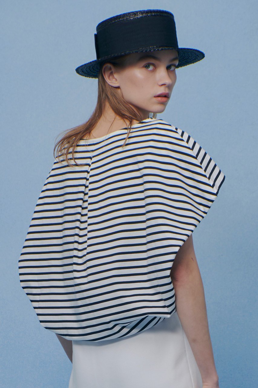 【アルアバイル/allureville】の【LOULOU WILLOUGHBY】ケープデコルテトップス 人気、トレンドファッション・服の通販 founy(ファニー) ファッション Fashion レディースファッション Fashion for Women トップス・カットソー Cut & Sew Tops シャツ・ブラウス・オフィスカジュアル Elegant Blouses & Button-Ups ロングTシャツ・Tシャツ Longline T-Shirts & Tees カットソー・ベーシックTシャツ Cut-and-Sewn Tops / Stretch Tees & Basics 2026年 2026 クラシカル Classical, Vintage-Inspired クラシック Classic, Timeless Style ショート Short, Short Length スリーブ Sleeve, Long Sleeve / Short Sleeve デコルテ Décolleté, Neckline ボーダー Border, Stripe 夏 Summer 春 Spring S/S・春夏 SS, Spring/Summer, Warm Season other-4|ID: prp329100004857924 ipo3291000000035877114