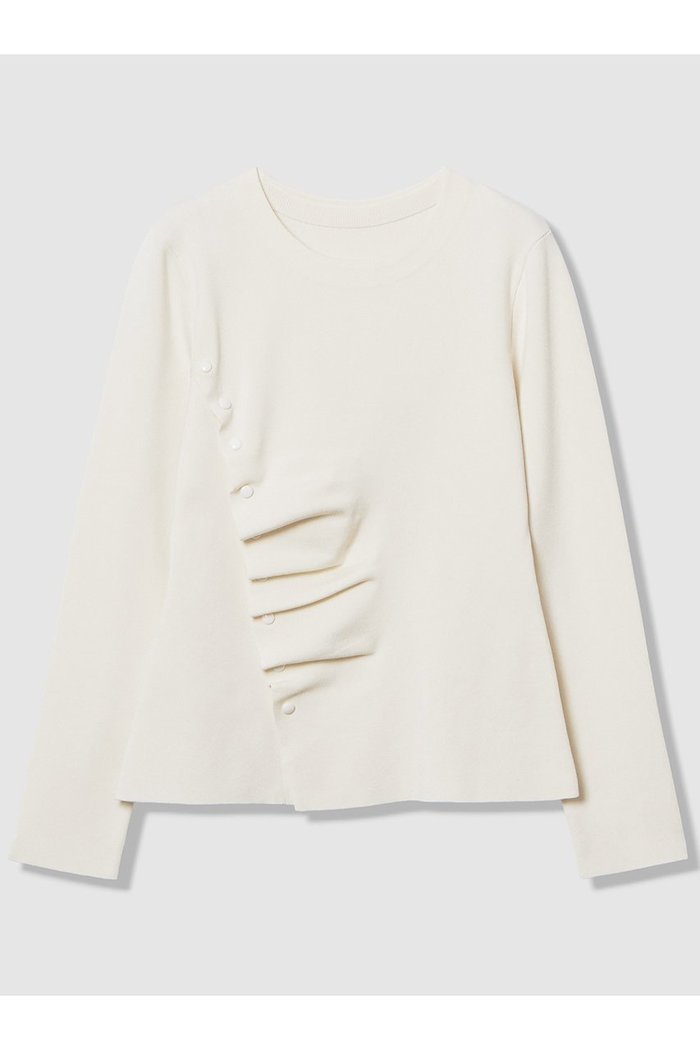 【アルアバイル/allureville】の【LOULOU WILLOUGHBY】ドレープアシメプルオーバー インテリア・キッズ・メンズ・レディースファッション・服の通販 founy(ファニー) https://founy.com/ ファッション Fashion レディースファッション Fashion for Women トップス・カットソー Cut & Sew Tops ニット Knit Tops & Sweaters カジュアルプルオーバー・ニットトップス Pullovers & Knit Tops / Casual Pullovers 2026年 2026 おすすめ Recommended / Our Picks シェイプ Shape, Slim Fit シンプル Simple, Minimal デニム Denim, Jeans Material ドレープ Drape, Draping Fabric 夏 Summer 春 Spring S/S・春夏 SS, Spring/Summer, Warm Season |ID: prp329100004857925 ipo3291000000036146284