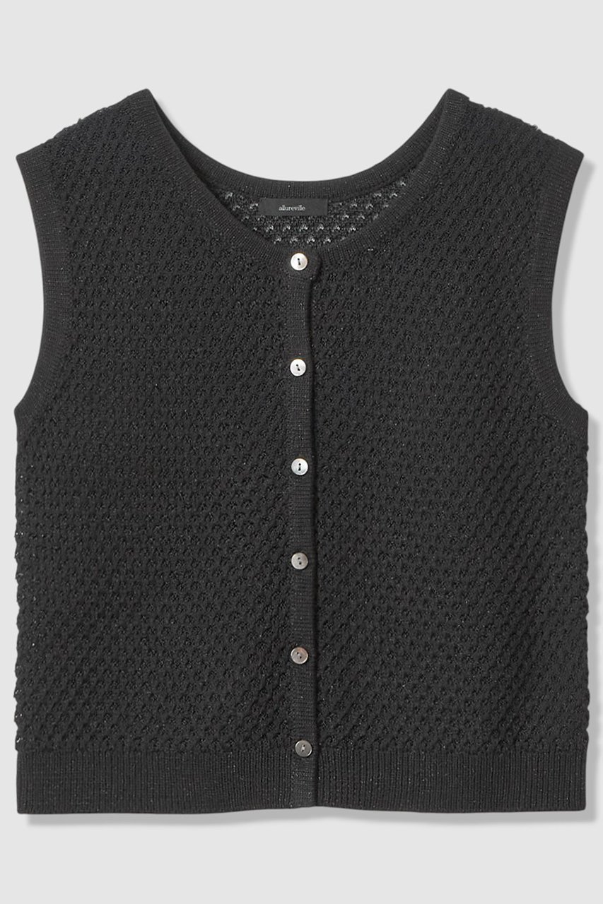 【アルアバイル/allureville】の透かし編みジレプルオーバー インテリア・キッズ・メンズ・レディースファッション・服の通販 founy(ファニー) 　ファッション　Fashion　レディースファッション　Fashion for Women　トップス・カットソー　Cut & Sew Tops　ニット　Knit Tops & Sweaters　ベスト&ジレ / 重ね着スタイル　Vests & Gilets　カジュアルプルオーバー・ニットトップス　Pullovers & Knit Tops / Casual Pullovers　2026年　2026　おすすめ　Recommended / Our Picks　インナー　Innerwear　タンク　Tank Top, Sleeveless Top　テクスチャー　Texture, Textured Fabric　メッシュ　Mesh, Net Fabric　夏　Summer　春　Spring　S/S・春夏　SS, Spring/Summer, Warm Season　ブラック|ID: prp329100004857929 ipo3291000000035877153