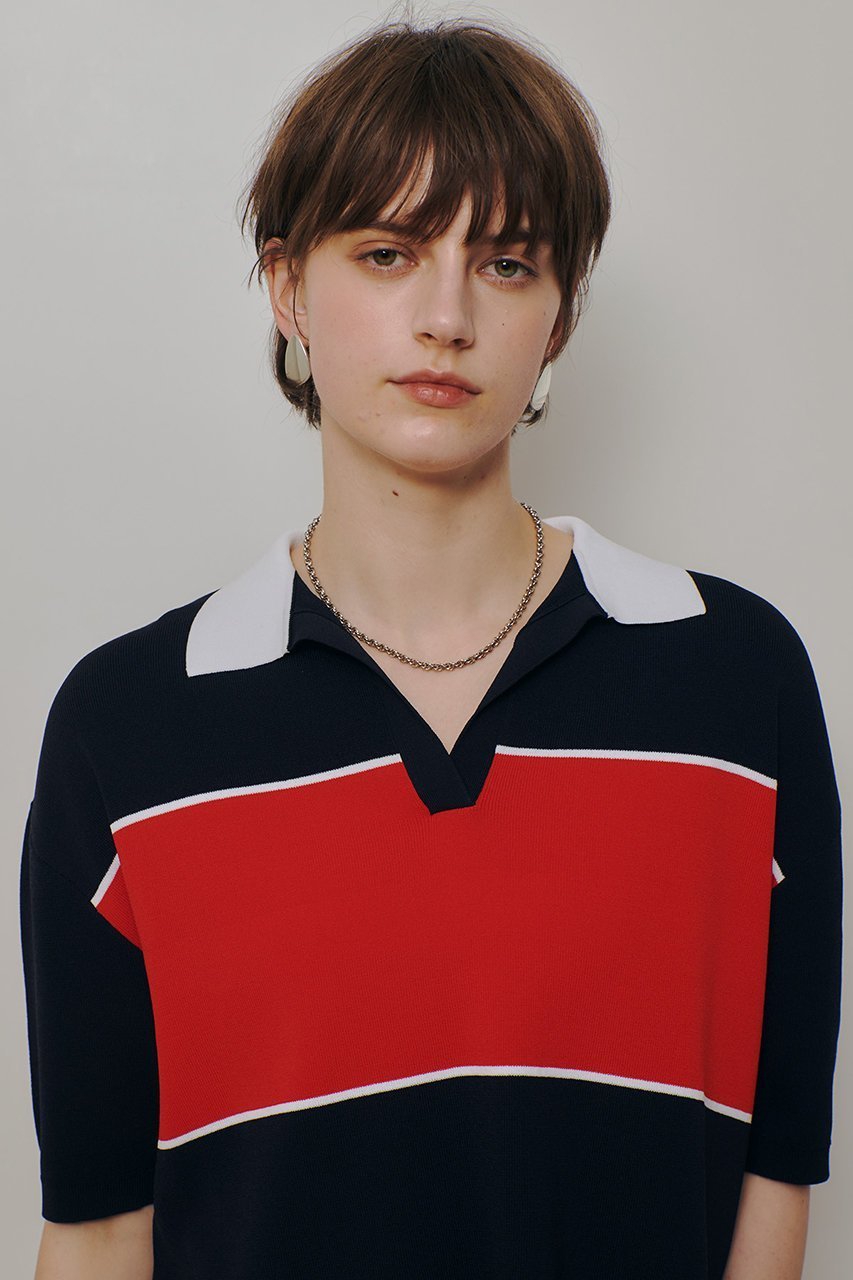 【アルアバイル/allureville】のボーダーポロ プルオーバー 人気、トレンドファッション・服の通販 founy(ファニー) 　ファッション　Fashion　レディースファッション　Fashion for Women　トップス・カットソー　Cut & Sew Tops　ニット　Knit Tops & Sweaters　カジュアルプルオーバー・ニットトップス　Pullovers & Knit Tops / Casual Pullovers　ツイスト　Tweed, Tweed Fabric　ボーダー　Border, Stripe　ワイド　Wide, Wide Fit　人気　Popular, Best Seller　新作・新入荷　New Arrivals / New In　春　Spring　other-6|ID: prp329100004857930 ipo3291000000036053064