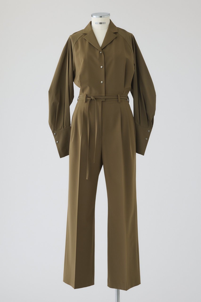 【リムアーク/RIM.ARK】の【2/18 10:00販売開始】Raglan sleeve jumpsuit/ジャンプスーツ インテリア・キッズ・メンズ・レディースファッション・服の通販 founy(ファニー) 　ファッション　Fashion　レディースファッション　Fashion for Women　パンツ　Pants & Trousers　ストレッチ　Stretch, Stretchy Fabric　スリーブ　Sleeve, Long Sleeve / Short Sleeve　スーツ　Suit, Formalwear　センター　Center, Center Line　マニッシュ　Mannish, Boyish　新作・新入荷　New Arrivals / New In　ライトブラウン|ID: prp329100004857934 ipo3291000000035877191