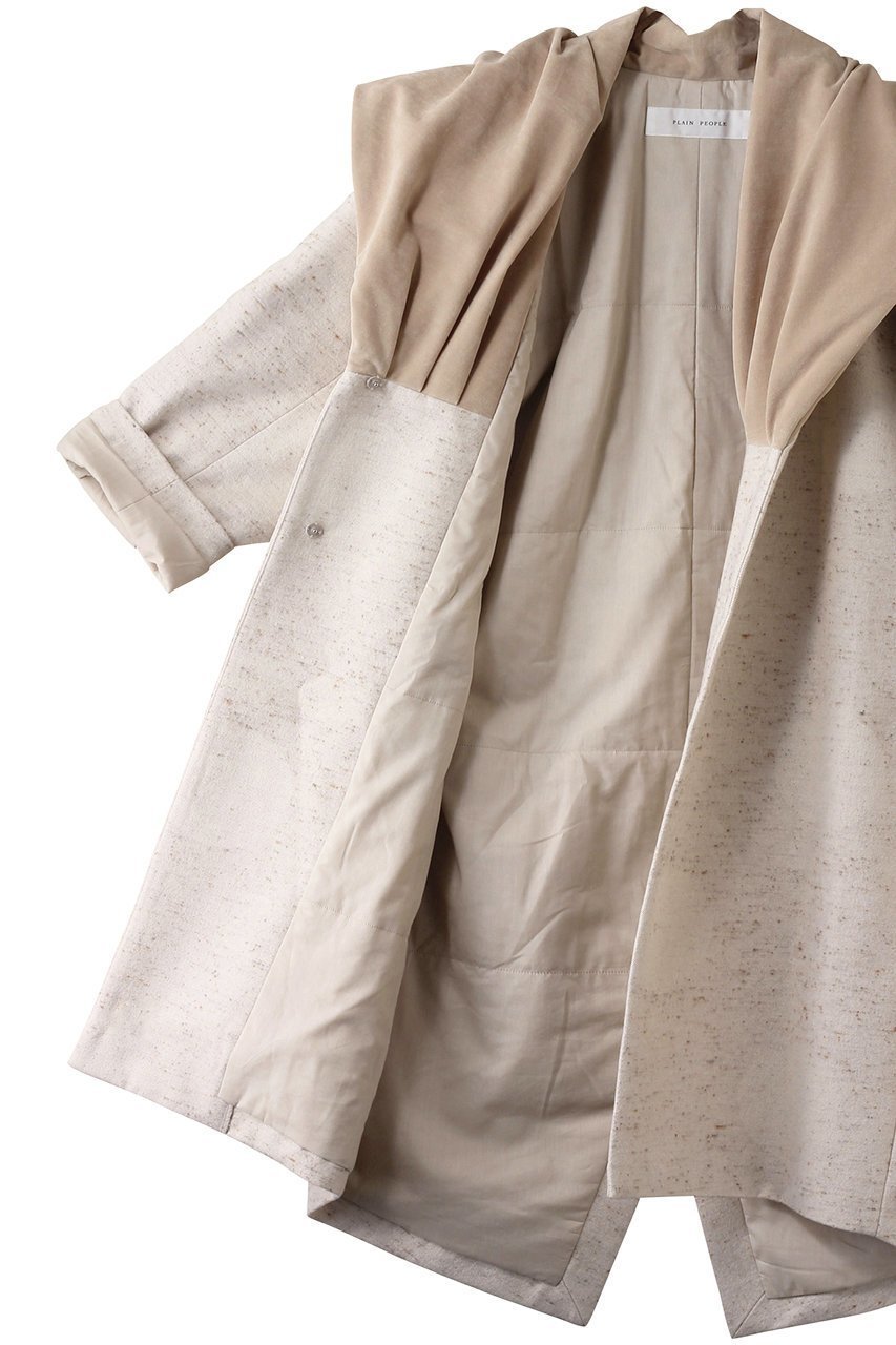 【プレインピープル/PLAIN PEOPLE】のドット柄ジャズネップジャガードショールカラーコート 人気、トレンドファッション・服の通販 founy(ファニー) 　ファッション　Fashion　レディースファッション　Fashion for Women　アウター　Coat / Outerwear Collection　コート・ロングコート・ピーコート　Long Coats, Peacoats & More　なめらか　Smooth, Silky Texture　エレガント 上品　Elegant　ショール　Shawl, Wrap　ジャカード／ジャガード　Jacquard, Woven Pattern　スリット　Slit, Slit Detail　ドット　Polka Dot, Dot Pattern　ラグジュアリー　Luxury, Elegant　ロング　Long, Long-Length　再入荷　Restock / Back in Stock　other-6|ID: prp329100004857956 ipo3291000000035883562