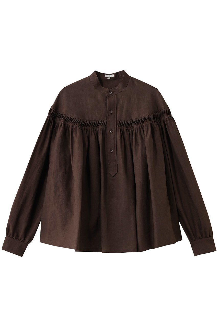 【サイ サイベーシックス/Scye SCYE BASICS】の60/1 Linen Cambric タックド ブラウス インテリア・キッズ・メンズ・レディースファッション・服の通販 founy(ファニー) ファッション Fashion レディースファッション Fashion for Women トップス・カットソー Cut & Sew Tops シャツ・ブラウス・オフィスカジュアル Elegant Blouses & Button-Ups 2026年 2026 スラックス Slacks, Dress Pants スリーブ Sleeve, Long Sleeve / Short Sleeve デニム Denim, Jeans Material フェミニン Feminine, Girly リネン Linen, Linen Fabric ロング Long, Long-Length 夏 Summer 春 Spring S/S・春夏 SS, Spring/Summer, Warm Season ブラウン|ID: prp329100004857963 ipo3291000000035883625