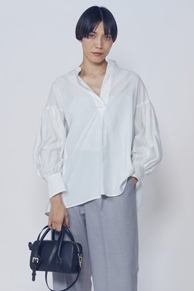 【プルミエ アロンディスモン/1er Arrondissement】 モダールナイロンシルクスキッパーブラウス人気、トレンドファッション・服の通販 founy(ファニー) ファッション Fashion レディースファッション Fashion for Women トップス・カットソー Cut & Sew Tops シャツ・ブラウス・オフィスカジュアル Elegant Blouses & Button-Ups 2026年 2026 ギャザー Gathered, Ruffled スキッパー Skipper, Open Collar スリーブ Sleeve, Long Sleeve / Short Sleeve リラックス Relax, Relaxed Fit ロング Long, Long-Length 夏 Summer 春 Spring S/S・春夏 SS, Spring/Summer, Warm Season |ID:prp329100004857967