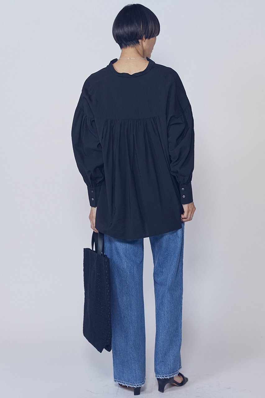 【プルミエ アロンディスモン/1er Arrondissement】のモダールナイロンシルクスキッパーブラウス 人気、トレンドファッション・服の通販 founy(ファニー) 　ファッション　Fashion　レディースファッション　Fashion for Women　トップス・カットソー　Cut & Sew Tops　シャツ・ブラウス・オフィスカジュアル　Elegant Blouses & Button-Ups　2026年　2026　ギャザー　Gathered, Ruffled　スキッパー　Skipper, Open Collar　スリーブ　Sleeve, Long Sleeve / Short Sleeve　リラックス　Relax, Relaxed Fit　ロング　Long, Long-Length　夏　Summer　春　Spring　S/S・春夏　SS, Spring/Summer, Warm Season　other-3|ID: prp329100004857967 ipo3291000000035883664