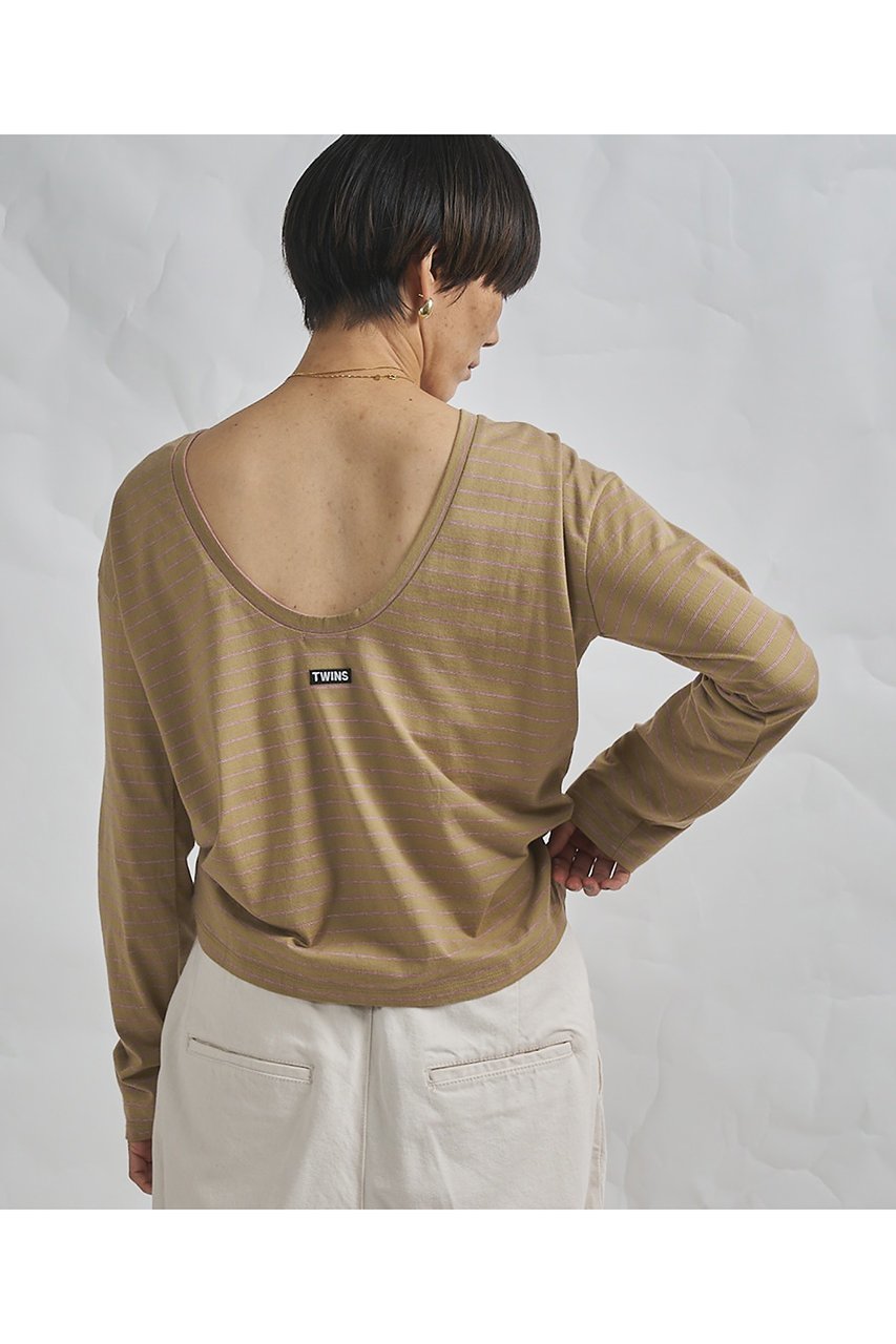 【ウィムガゼット/Whim Gazette】の【GEMINI】バックシャンボーダーカットソー 人気、トレンドファッション・服の通販 founy(ファニー) 　ファッション　Fashion　レディースファッション　Fashion for Women　トップス・カットソー　Cut & Sew Tops　シャツ・ブラウス・オフィスカジュアル　Elegant Blouses & Button-Ups　ロングTシャツ・Tシャツ　Longline T-Shirts & Tees　カットソー・ベーシックTシャツ　Cut-and-Sewn Tops / Stretch Tees & Basics　2026年　2026　スリーブ　Sleeve, Long Sleeve / Short Sleeve　ボーダー　Border, Stripe　リラックス　Relax, Relaxed Fit　ロング　Long, Long-Length　夏　Summer　春　Spring　S/S・春夏　SS, Spring/Summer, Warm Season　other-3|ID: prp329100004857968 ipo3291000000035883671