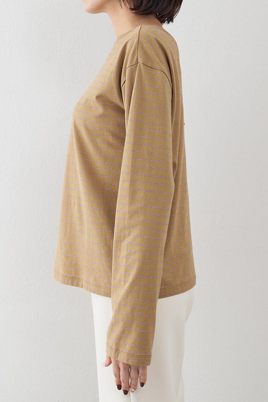 【ウィムガゼット/Whim Gazette】の【GEMINI】バックシャンボーダーカットソー 人気、トレンドファッション・服の通販 founy(ファニー) 　ファッション　Fashion　レディースファッション　Fashion for Women　トップス・カットソー　Cut & Sew Tops　シャツ・ブラウス・オフィスカジュアル　Elegant Blouses & Button-Ups　ロングTシャツ・Tシャツ　Longline T-Shirts & Tees　カットソー・ベーシックTシャツ　Cut-and-Sewn Tops / Stretch Tees & Basics　2026年　2026　スリーブ　Sleeve, Long Sleeve / Short Sleeve　ボーダー　Border, Stripe　リラックス　Relax, Relaxed Fit　ロング　Long, Long-Length　夏　Summer　春　Spring　S/S・春夏　SS, Spring/Summer, Warm Season　other-7|ID: prp329100004857968 ipo3291000000035883675