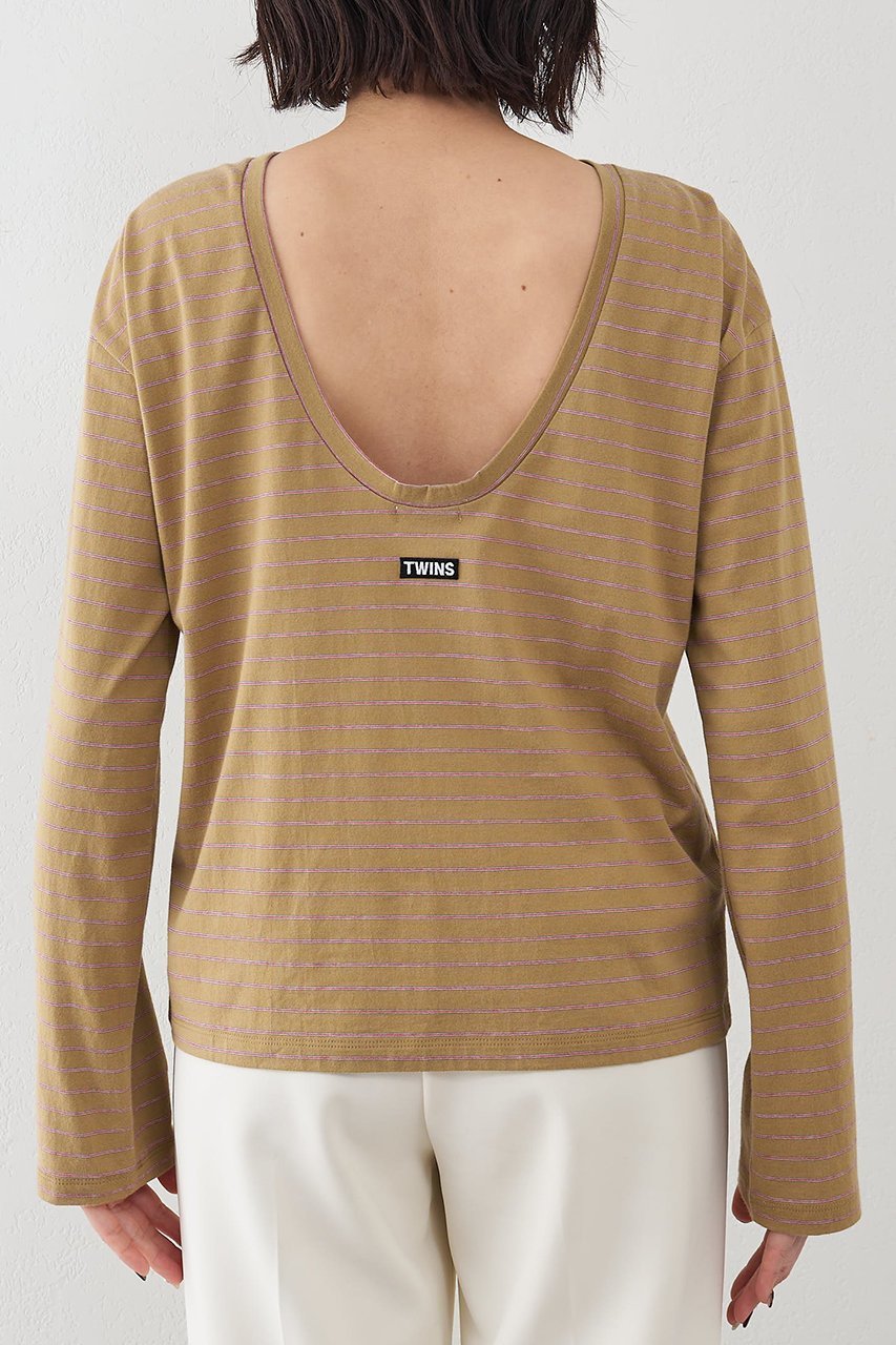 【ウィムガゼット/Whim Gazette】の【GEMINI】バックシャンボーダーカットソー 人気、トレンドファッション・服の通販 founy(ファニー) 　ファッション　Fashion　レディースファッション　Fashion for Women　トップス・カットソー　Cut & Sew Tops　シャツ・ブラウス・オフィスカジュアル　Elegant Blouses & Button-Ups　ロングTシャツ・Tシャツ　Longline T-Shirts & Tees　カットソー・ベーシックTシャツ　Cut-and-Sewn Tops / Stretch Tees & Basics　2026年　2026　スリーブ　Sleeve, Long Sleeve / Short Sleeve　ボーダー　Border, Stripe　リラックス　Relax, Relaxed Fit　ロング　Long, Long-Length　夏　Summer　春　Spring　S/S・春夏　SS, Spring/Summer, Warm Season　other-8|ID: prp329100004857968 ipo3291000000035883676