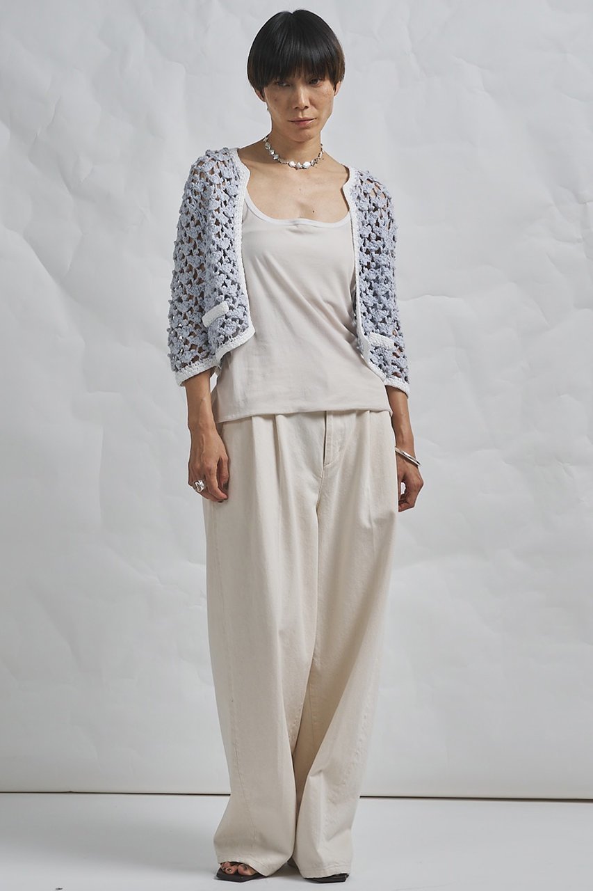 【ウィムガゼット/Whim Gazette】の【GEMINI】ハンドニットカーディガン 人気、トレンドファッション・服の通販 founy(ファニー) 　ファッション　Fashion　レディースファッション　Fashion for Women　トップス・カットソー　Cut & Sew Tops　ニット　Knit Tops & Sweaters　カーディガン・羽織り　Layered Style Cardigans　2026年　2026　おすすめ　Recommended / Our Picks　かぎ針　Crochet　イタリア　Italy　エレガント 上品　Elegant　カーディガン　Cardigan, Knitwear　コンパクト　Compact, Small Size　ジャケット　Jacket, Outerwear　タンク　Tank Top, Sleeveless Top　トリミング　Trimming, Decorative Edge　リボン　Ribbon, Bow　夏　Summer　手編み　Hand-Knitted, Handmade Knit　春　Spring　S/S・春夏　SS, Spring/Summer, Warm Season　透かし　Cut-Out, Lacework　other-2|ID: prp329100004857969 ipo3291000000035883680