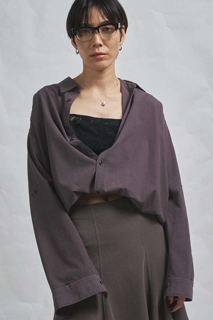 【ウィムガゼット/Whim Gazette】の【GEMINI】製品染めシャツ インテリア・キッズ・メンズ・レディースファッション・服の通販 founy(ファニー) 　ファッション　Fashion　レディースファッション　Fashion for Women　トップス・カットソー　Cut & Sew Tops　シャツ・ブラウス・オフィスカジュアル　Elegant Blouses & Button-Ups　2026年　2026　おすすめ　Recommended / Our Picks　オックス　Oxford Fabric　スリーブ　Sleeve, Long Sleeve / Short Sleeve　セットアップ　Set-Up, Coordinated Outfit　フォルム　Silhouette, Form　ロング　Long, Long-Length　ヴィンテージ　Vintage Style　夏　Summer　春　Spring　S/S・春夏　SS, Spring/Summer, Warm Season　ブラウン|ID: prp329100004857971 ipo3291000000035883695