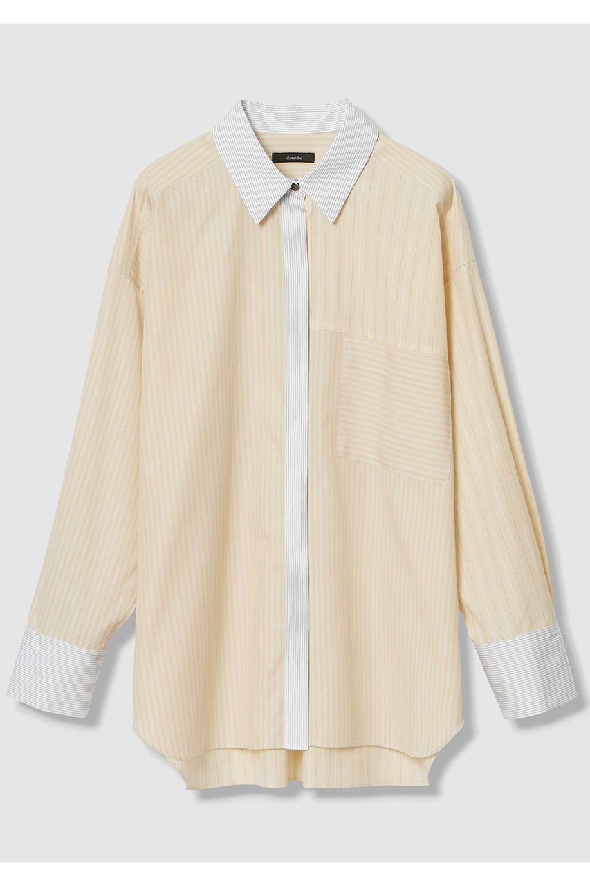 【アルアバイル/allureville】の【WEB・一部店舗別注】クレイジーストライプシャツ インテリア・キッズ・メンズ・レディースファッション・服の通販 founy(ファニー) ファッション Fashion レディースファッション Fashion for Women トップス・カットソー Cut & Sew Tops シャツ・ブラウス・オフィスカジュアル Elegant Blouses & Button-Ups 2026年 2026 おすすめ Recommended / Our Picks ショルダー Shoulder, Shoulder Strap スリーブ Sleeve, Long Sleeve / Short Sleeve デニム Denim, Jeans Material ドロップ Drop Shoulder, Dropped Style パターン Pattern, Design Print パッチ Patch, Appliqué ボトム Bottoms, Lower Wear ポケット Pocket, Pocket Detail マニッシュ Mannish, Boyish ロング Long, Long-Length 別注 Limited Edition, Custom Order 夏 Summer 春 Spring S/S・春夏 SS, Spring/Summer, Warm Season イエロー|ID: prp329100004858102 ipo3291000000035890454