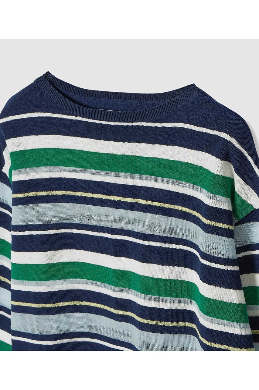 【アルアバイル/allureville】の異素材MIXマルチボーダープルオーバー 人気、トレンドファッション・服の通販 founy(ファニー) 　ファッション　Fashion　レディースファッション　Fashion for Women　トップス・カットソー　Cut & Sew Tops　ニット　Knit Tops & Sweaters　カジュアルプルオーバー・ニットトップス　Pullovers & Knit Tops / Casual Pullovers　2026年　2026　おすすめ　Recommended / Our Picks　インナー　Innerwear　ストール　Stole, Wrap　セーター　Sweater, Knitwear　テクスチャー　Texture, Textured Fabric　トレンド　Trend, Trending Now　ボーダー　Border, Stripe　夏　Summer　春　Spring　S/S・春夏　SS, Spring/Summer, Warm Season　other-3|ID: prp329100004858123 ipo3291000000035890601