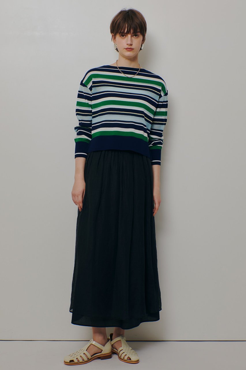 【アルアバイル/allureville】の異素材MIXマルチボーダープルオーバー 人気、トレンドファッション・服の通販 founy(ファニー) 　ファッション　Fashion　レディースファッション　Fashion for Women　トップス・カットソー　Cut & Sew Tops　ニット　Knit Tops & Sweaters　カジュアルプルオーバー・ニットトップス　Pullovers & Knit Tops / Casual Pullovers　2026年　2026　おすすめ　Recommended / Our Picks　インナー　Innerwear　ストール　Stole, Wrap　セーター　Sweater, Knitwear　テクスチャー　Texture, Textured Fabric　トレンド　Trend, Trending Now　ボーダー　Border, Stripe　夏　Summer　春　Spring　S/S・春夏　SS, Spring/Summer, Warm Season　other-5|ID: prp329100004858123 ipo3291000000035890605