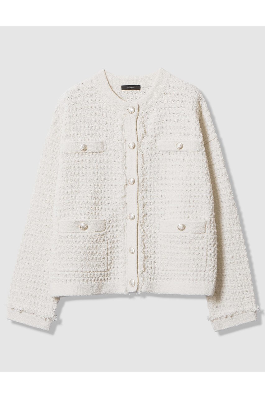 【アルアバイル/allureville】のニットツィードジャケット 人気、トレンドファッション・服の通販 founy(ファニー) 　ファッション　Fashion　レディースファッション　Fashion for Women　アウター　Coat / Outerwear Collection　レディースジャケット・軽アウター　Jackets　2026年　2026　エレガント 上品　Elegant　ジャケット　Jacket, Outerwear　デニム　Denim, Jeans Material　ドロップ　Drop Shoulder, Dropped Style　フリンジ　Fringe, Tassel　ミドル　Middle Length, Mid Height　リラックス　Relax, Relaxed Fit　夏　Summer　定番　Standard, Basic Item　春　Spring　S/S・春夏　SS, Spring/Summer, Warm Season　 other-1|ID: prp329100004858124 ipo3291000000035890612