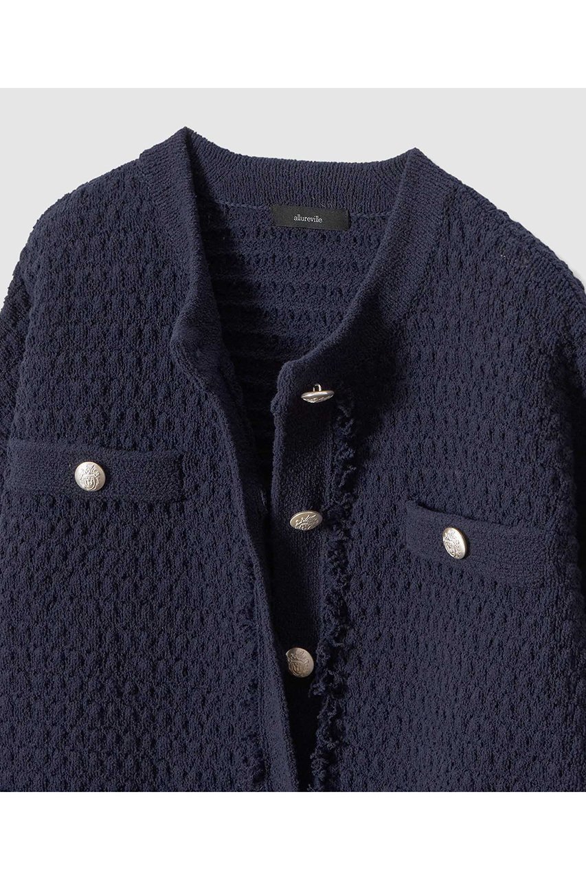 【アルアバイル/allureville】のニットツィードジャケット 人気、トレンドファッション・服の通販 founy(ファニー) 　ファッション　Fashion　レディースファッション　Fashion for Women　アウター　Coat / Outerwear Collection　レディースジャケット・軽アウター　Jackets　2026年　2026　エレガント 上品　Elegant　ジャケット　Jacket, Outerwear　デニム　Denim, Jeans Material　ドロップ　Drop Shoulder, Dropped Style　フリンジ　Fringe, Tassel　ミドル　Middle Length, Mid Height　リラックス　Relax, Relaxed Fit　夏　Summer　定番　Standard, Basic Item　春　Spring　S/S・春夏　SS, Spring/Summer, Warm Season　other-3|ID: prp329100004858124 ipo3291000000035890616