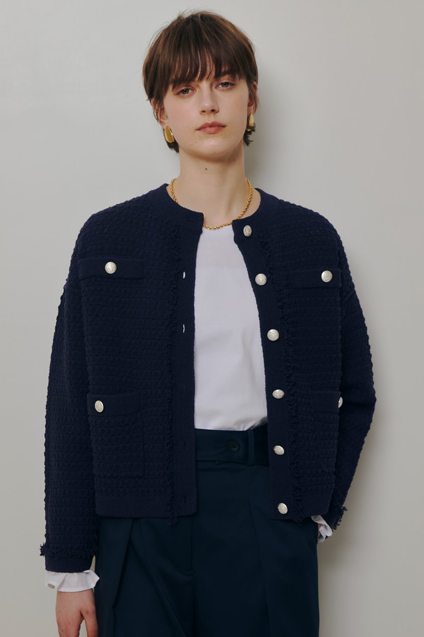 【アルアバイル/allureville】のニットツィードジャケット 人気、トレンドファッション・服の通販 founy(ファニー) 　ファッション　Fashion　レディースファッション　Fashion for Women　アウター　Coat / Outerwear Collection　レディースジャケット・軽アウター　Jackets　2026年　2026　エレガント 上品　Elegant　ジャケット　Jacket, Outerwear　デニム　Denim, Jeans Material　ドロップ　Drop Shoulder, Dropped Style　フリンジ　Fringe, Tassel　ミドル　Middle Length, Mid Height　リラックス　Relax, Relaxed Fit　夏　Summer　定番　Standard, Basic Item　春　Spring　S/S・春夏　SS, Spring/Summer, Warm Season　other-8|ID: prp329100004858124 ipo3291000000035890623