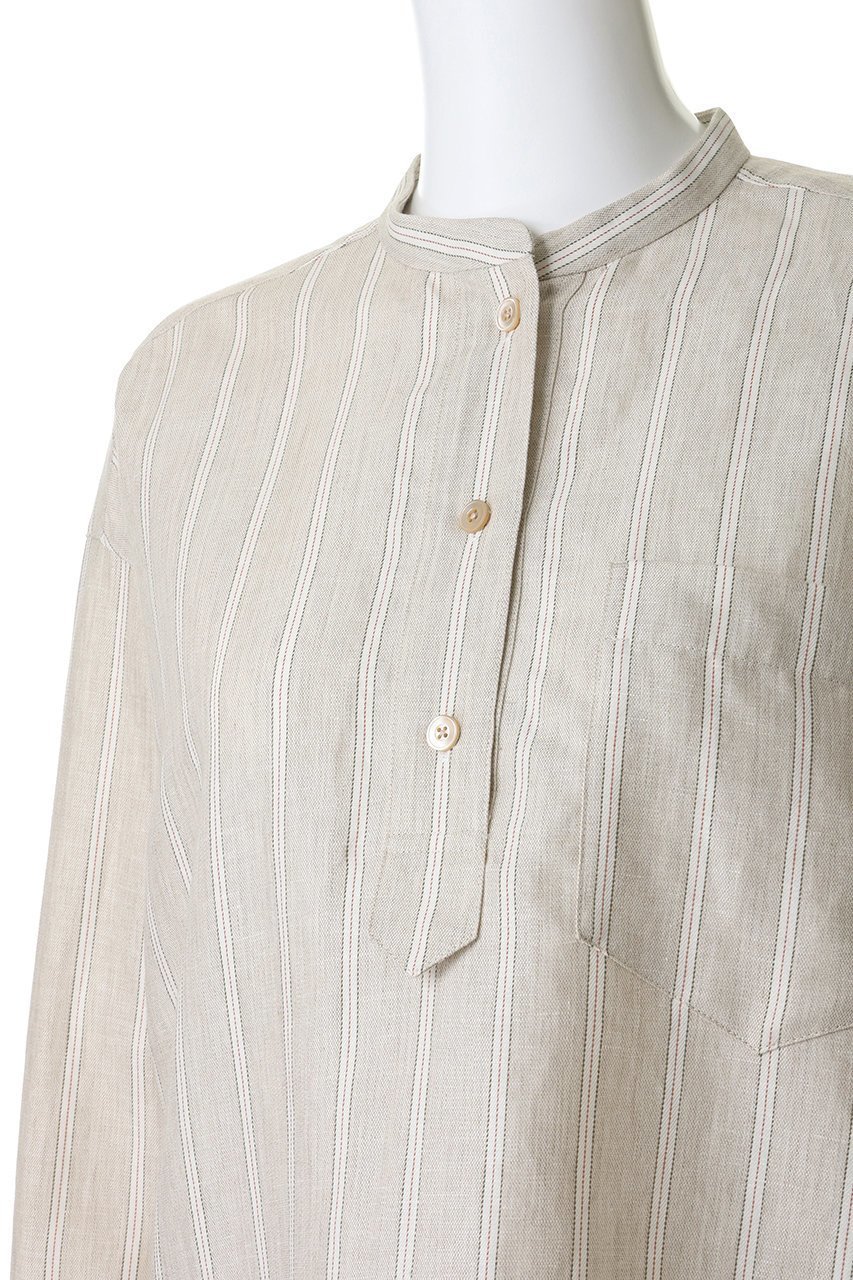 【プレインピープル/PLAIN PEOPLE】のヘンリーネックストライプシャツ 人気、トレンドファッション・服の通販 founy(ファニー) 　ファッション　Fashion　レディースファッション　Fashion for Women　トップス・カットソー　Cut & Sew Tops　シャツ・ブラウス・オフィスカジュアル　Elegant Blouses & Button-Ups　ストライプ　Stripe, Striped Pattern　スリット　Slit, Slit Detail　スリーブ　Sleeve, Long Sleeve / Short Sleeve　フィット　Fit, Slim Fit　ロング　Long, Long-Length　other-5|ID: prp329100004858355 ipo3291000000036713370