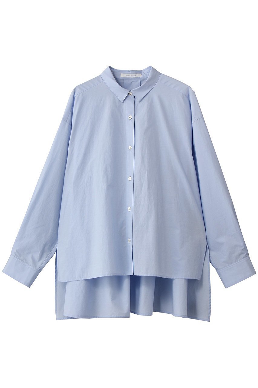 【プレインピープル/PLAIN PEOPLE】のビッグシルエットシャツ インテリア・キッズ・メンズ・レディースファッション・服の通販 founy(ファニー) 　ファッション　Fashion　レディースファッション　Fashion for Women　トップス・カットソー　Cut & Sew Tops　シャツ・ブラウス・オフィスカジュアル　Elegant Blouses & Button-Ups　2026年　2026　スリーブ　Sleeve, Long Sleeve / Short Sleeve　フォルム　Silhouette, Form　ロング　Long, Long-Length　夏　Summer　春　Spring　S/S・春夏　SS, Spring/Summer, Warm Season　サックス|ID: prp329100004858356 ipo3291000000035908329