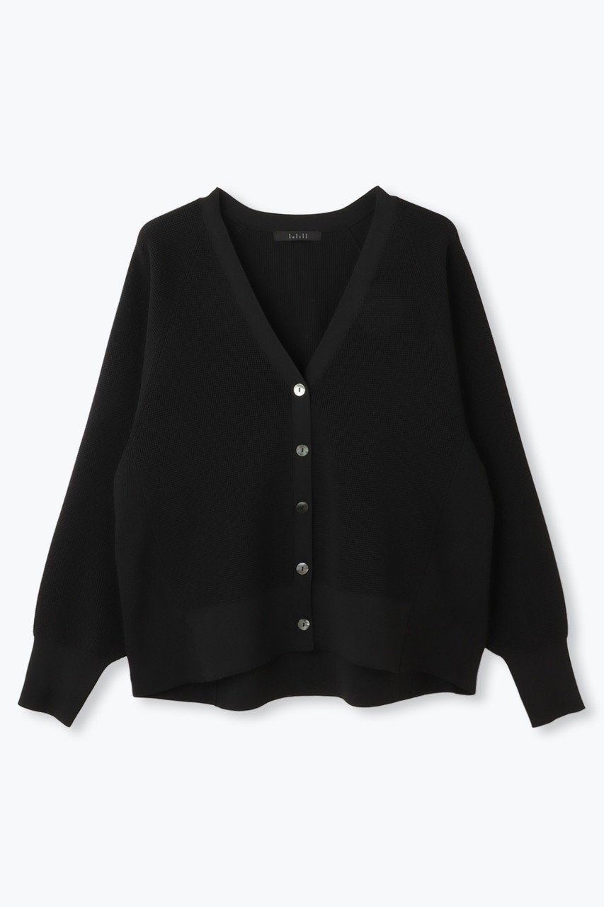 【レリル/lelill】のハイテクAラインワッフルカーディガン インテリア・キッズ・メンズ・レディースファッション・服の通販 founy(ファニー) 　ファッション　Fashion　レディースファッション　Fashion for Women　トップス・カットソー　Cut & Sew Tops　ニット　Knit Tops & Sweaters　カーディガン・羽織り　Layered Style Cardigans　カーディガン　Cardigan, Knitwear　ベーシック　Basic, Essential　ワッフル　Waffle, Waffle Knit　新作・新入荷　New Arrivals / New In　春　Spring　ブラック|ID: prp329100004858367 ipo3291000000035908424
