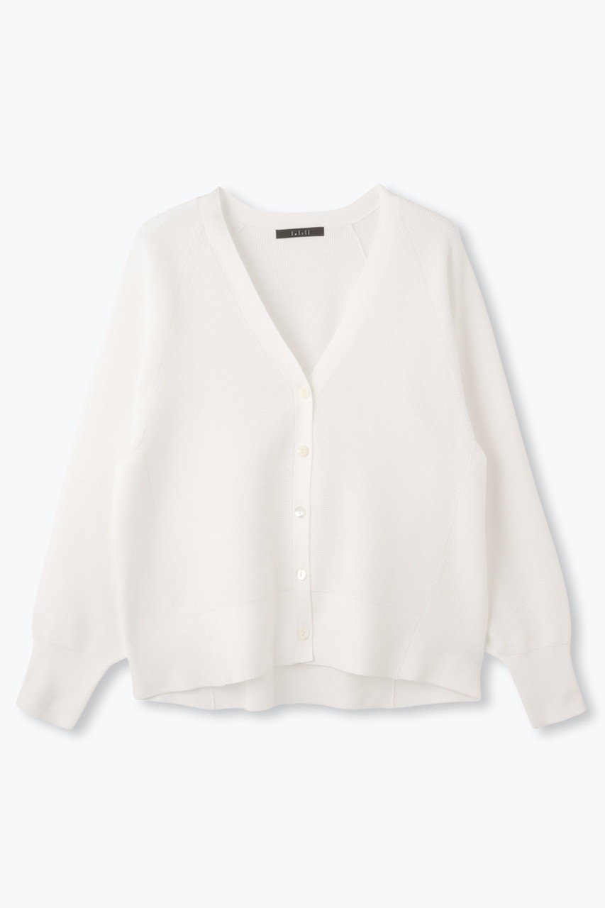 【レリル/lelill】のハイテクAラインワッフルカーディガン インテリア・キッズ・メンズ・レディースファッション・服の通販 founy(ファニー) 　ファッション　Fashion　レディースファッション　Fashion for Women　トップス・カットソー　Cut & Sew Tops　ニット　Knit Tops & Sweaters　カーディガン・羽織り　Layered Style Cardigans　カーディガン　Cardigan, Knitwear　ベーシック　Basic, Essential　ワッフル　Waffle, Waffle Knit　新作・新入荷　New Arrivals / New In　春　Spring　オフホワイト|ID: prp329100004858367 ipo3291000000035908425