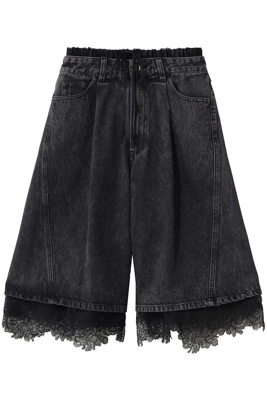 【メゾンスペシャル/MAISON SPECIAL】のMulti-Way Layered Denim Shorts/マルチウェイレイヤードデニムショートパンツ インテリア・キッズ・メンズ・レディースファッション・服の通販 founy(ファニー) 　ファッション　Fashion　レディースファッション　Fashion for Women　パンツ　Pants & Trousers　ショートパンツ・ハーフパンツ　High-Waisted & Relaxed Shorts　ショート　Short, Short Length　チュール　Tulip, Tulip Motif　デニム　Denim, Jeans Material　ミックス　Mix, Mixed Style　レース　Lace, Lace Fabric　新作・新入荷　New Arrivals / New In　BLK(ブラック)|ID: prp329100004859492 ipo3291000000035945498