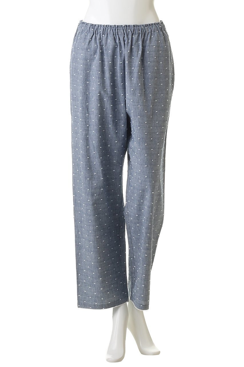 【キッドブルー/KID BLUE】の26ドビードットシャンブレーパジャマ 人気、トレンドファッション・服の通販 founy(ファニー) 　ファッション　Fashion　レディースファッション　Fashion for Women　トップス・カットソー　Cut & Sew Tops　ギャザー　Gathered, Ruffled　スリーブ　Sleeve, Long Sleeve / Short Sleeve　ドット　Polka Dot, Dot Pattern　パジャマ　Pajamas, Sleepwear　ロング　Long, Long-Length　新作・新入荷　New Arrivals / New In　other-6|ID: prp329100004859494 ipo3291000000035952212