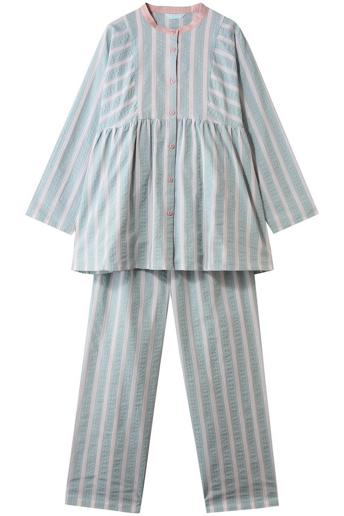 【キッドブルー/KID BLUE】のオーガニックコットンからみ織りパジャマ インテリア・キッズ・メンズ・レディースファッション・服の通販 founy(ファニー) https://founy.com/ ファッション Fashion レディースファッション Fashion for Women トップス・カットソー Cut & Sew Tops ストライプ Stripe, Striped Pattern スリーブ Sleeve, Long Sleeve / Short Sleeve パジャマ Pajamas, Sleepwear ロング Long, Long-Length 夏 Summer 新作・新入荷 New Arrivals / New In 春 Spring S/S・春夏 SS, Spring/Summer, Warm Season |ID: prp329100004859496 ipo3291000000036130958