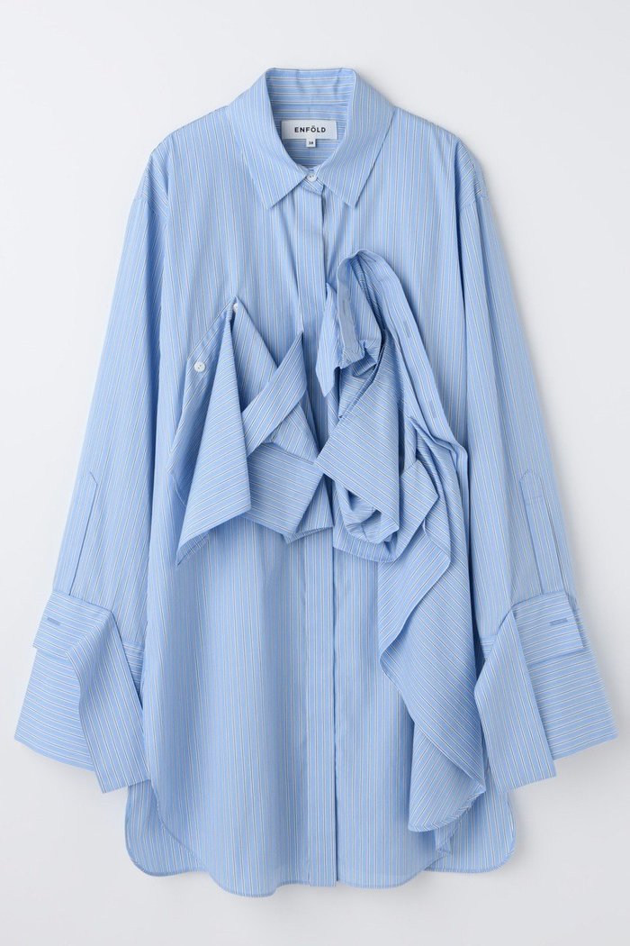 【エンフォルド/ENFOLD】のRECONSTRUCTION SHIRT インテリア・キッズ・メンズ・レディースファッション・服の通販 founy(ファニー) https://founy.com/ ファッション Fashion レディースファッション Fashion for Women トップス・カットソー Cut & Sew Tops シャツ・ブラウス・オフィスカジュアル Elegant Blouses & Button-Ups おすすめ Recommended / Our Picks シェイプ Shape, Slim Fit ストレート Straight, Straight Cut スリーブ Sleeve, Long Sleeve / Short Sleeve ブロード Broadcloth, Fine Cotton ロング Long, Long-Length 再入荷 Restock / Back in Stock |ID: prp329100004859536 ipo3291000000036209968