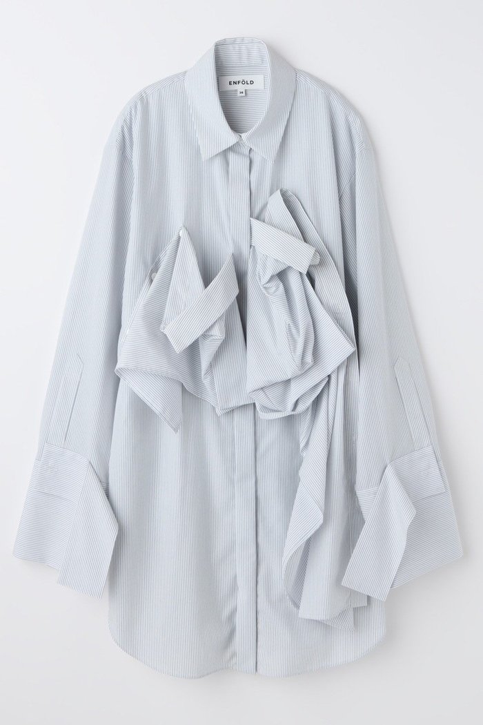 【エンフォルド/ENFOLD】のRECONSTRUCTION SHIRT インテリア・キッズ・メンズ・レディースファッション・服の通販 founy(ファニー) https://founy.com/ ファッション Fashion レディースファッション Fashion for Women トップス・カットソー Cut & Sew Tops シャツ・ブラウス・オフィスカジュアル Elegant Blouses & Button-Ups おすすめ Recommended / Our Picks シェイプ Shape, Slim Fit ストレート Straight, Straight Cut スリーブ Sleeve, Long Sleeve / Short Sleeve ブロード Broadcloth, Fine Cotton ロング Long, Long-Length 再入荷 Restock / Back in Stock |ID: prp329100004859537 ipo3291000000036209971