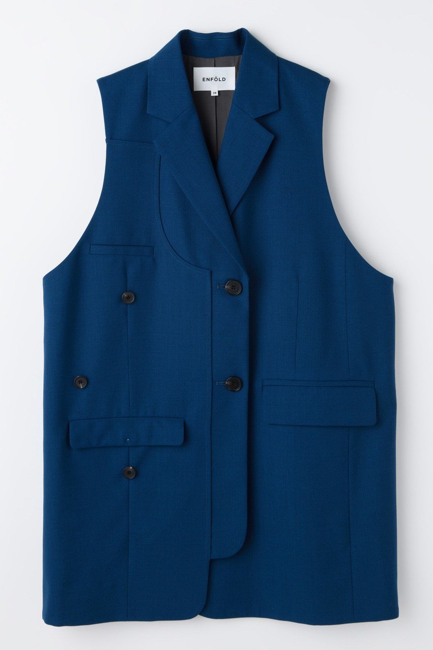 【エンフォルド/ENFOLD】の【2/18 12:00販売開始】DOUBLE SUIT VEST インテリア・キッズ・メンズ・レディースファッション・服の通販 founy(ファニー) 　ファッション　Fashion　レディースファッション　Fashion for Women　アウター　Coat / Outerwear Collection　レディースジャケット・軽アウター　Jackets　ジャケット　Jacket, Outerwear　スーツ　Suit, Formalwear　ベスト　Vest, Waistcoat　ベーシック　Basic, Essential　ロング　Long, Long-Length　新作・新入荷　New Arrivals / New In　ダークブルー|ID: prp329100004859546 ipo3291000000035952618