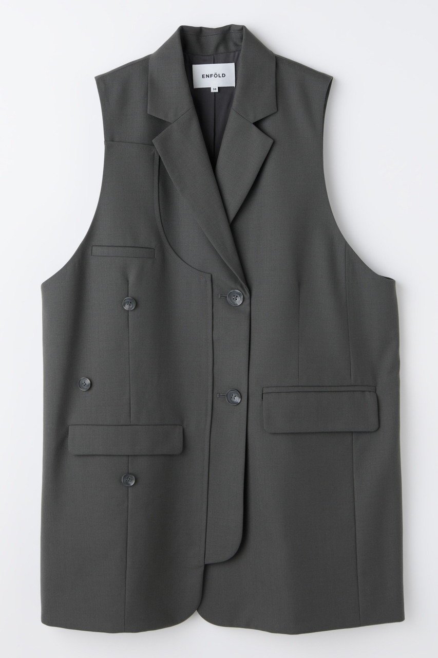 【エンフォルド/ENFOLD】の【2/18 12:00販売開始】DOUBLE SUIT VEST インテリア・キッズ・メンズ・レディースファッション・服の通販 founy(ファニー) 　ファッション　Fashion　レディースファッション　Fashion for Women　アウター　Coat / Outerwear Collection　レディースジャケット・軽アウター　Jackets　ジャケット　Jacket, Outerwear　スーツ　Suit, Formalwear　ベスト　Vest, Waistcoat　ベーシック　Basic, Essential　ロング　Long, Long-Length　新作・新入荷　New Arrivals / New In　グレー|ID: prp329100004859546 ipo3291000000035952619