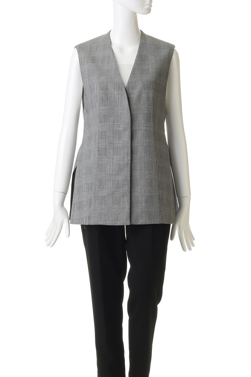 【アルアバイル/allureville】のポプリンチェックスリットジレ 人気、トレンドファッション・服の通販 founy(ファニー) 　ファッション　Fashion　レディースファッション　Fashion for Women　アウター　Coat / Outerwear Collection　レディースジャケット・軽アウター　Jackets　2026年　2026　エレガント 上品　Elegant　ジャケット　Jacket, Outerwear　スリット　Slit, Slit Detail　ベスト　Vest, Waistcoat　夏　Summer　春　Spring　S/S・春夏　SS, Spring/Summer, Warm Season　other-2|ID: prp329100004859553 ipo3291000000035952682