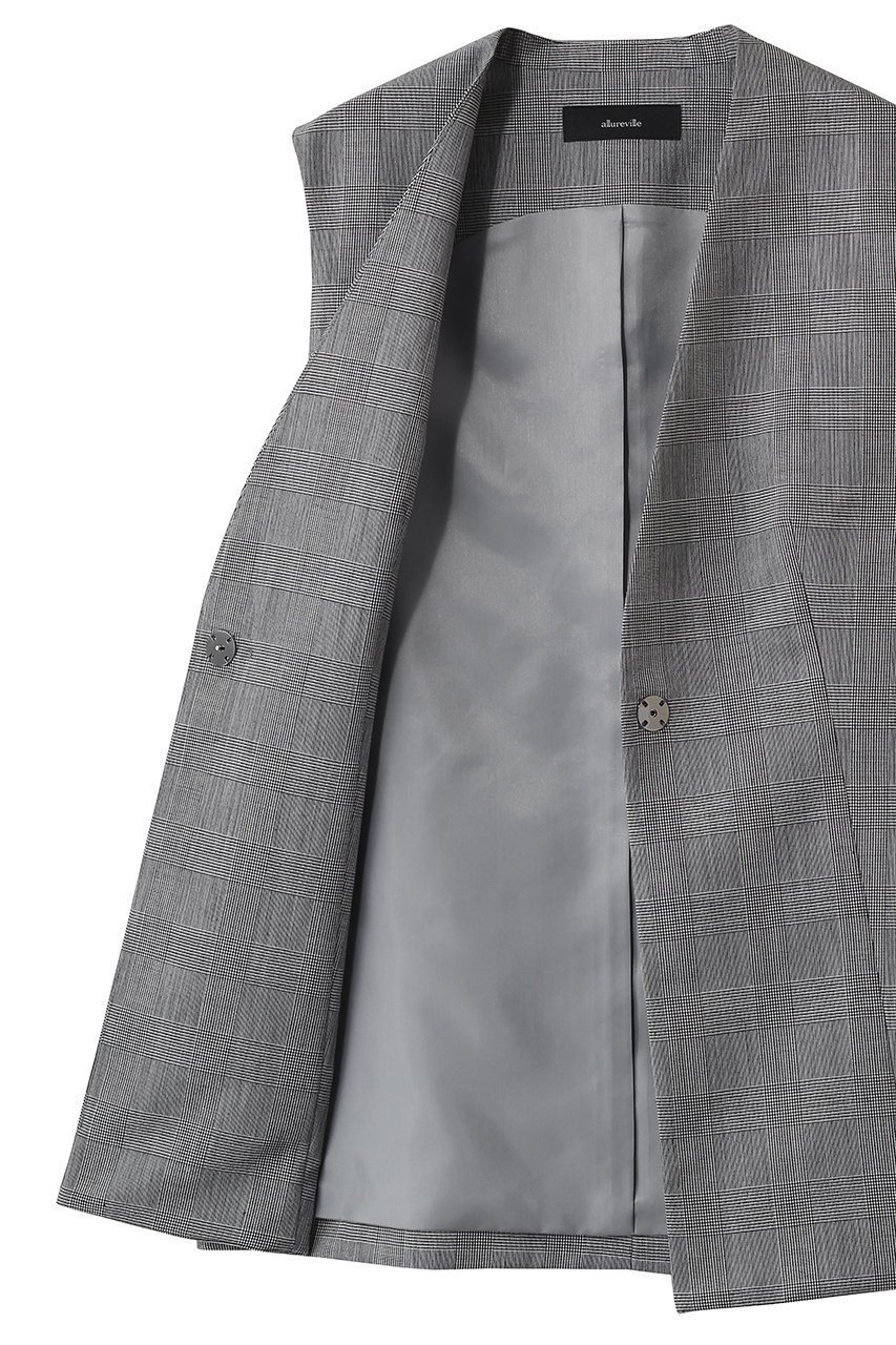 【アルアバイル/allureville】のポプリンチェックスリットジレ 人気、トレンドファッション・服の通販 founy(ファニー) 　ファッション　Fashion　レディースファッション　Fashion for Women　アウター　Coat / Outerwear Collection　レディースジャケット・軽アウター　Jackets　2026年　2026　エレガント 上品　Elegant　ジャケット　Jacket, Outerwear　スリット　Slit, Slit Detail　ベスト　Vest, Waistcoat　夏　Summer　春　Spring　S/S・春夏　SS, Spring/Summer, Warm Season　other-6|ID: prp329100004859553 ipo3291000000035952686