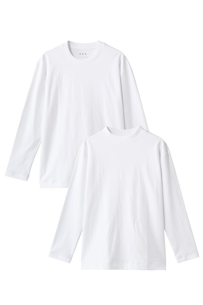 【スリー ドッツ/three dots】の【UNISEX】2パックTシャツ レギュラーフィット長袖 インテリア・キッズ・メンズ・レディースファッション・服の通販 founy(ファニー) https://founy.com/ ファッション Fashion レディースファッション Fashion for Women トップス・カットソー Cut & Sew Tops シャツ・ブラウス・オフィスカジュアル Elegant Blouses & Button-Ups ロングTシャツ・Tシャツ Longline T-Shirts & Tees カットソー・ベーシックTシャツ Cut-and-Sewn Tops / Stretch Tees & Basics ユニセックス Unisex, Genderless スリーブ Sleeve, Long Sleeve / Short Sleeve フィット Fit, Slim Fit ベーシック Basic, Essential モックネック Mock Neck, Short Turtleneck レギュラー Regular, Standard Fit ロング Long, Long-Length 定番 Standard, Basic Item 長袖 Long Sleeve, Full Sleeve |ID: prp329100004859563 ipo3291000000035952791