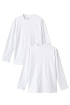 【スリー ドッツ/three dots】の【UNISEX】2パックTシャツ レギュラーフィット長袖 ホワイト|ID: prp329100004859563 ipo3291000000035952792