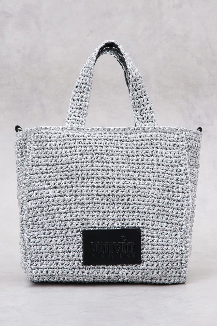 【ランバン オン ブルー/LANVIN en Bleu】のメタリック編み込みトートバッグ インテリア・キッズ・メンズ・レディースファッション・服の通販 founy(ファニー) 　ファッション　Fashion　レディースファッション　Fashion for Women　バッグ　Bags　2026年　2026　スマート　Smart, Elegant　フェイクレザー　Faux Leather, PU Leather　ポケット　Pocket, Pocket Detail　メタリック　Metallic, Shiny Finish　夏　Summer　手編み　Hand-Knitted, Handmade Knit　春　Spring　S/S・春夏　SS, Spring/Summer, Warm Season　財布　Wallet, Purse　シルバー|ID: prp329100004859583 ipo3291000000035955368