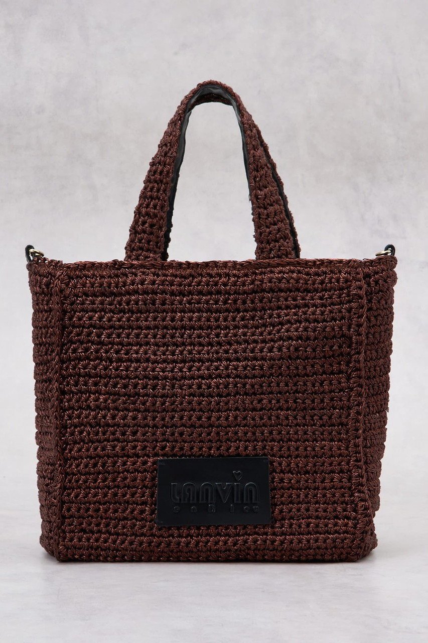 【ランバン オン ブルー/LANVIN en Bleu】のメタリック編み込みトートバッグ インテリア・キッズ・メンズ・レディースファッション・服の通販 founy(ファニー) 　ファッション　Fashion　レディースファッション　Fashion for Women　バッグ　Bags　2026年　2026　スマート　Smart, Elegant　フェイクレザー　Faux Leather, PU Leather　ポケット　Pocket, Pocket Detail　メタリック　Metallic, Shiny Finish　夏　Summer　手編み　Hand-Knitted, Handmade Knit　春　Spring　S/S・春夏　SS, Spring/Summer, Warm Season　財布　Wallet, Purse　ブラウン|ID: prp329100004859583 ipo3291000000035955369